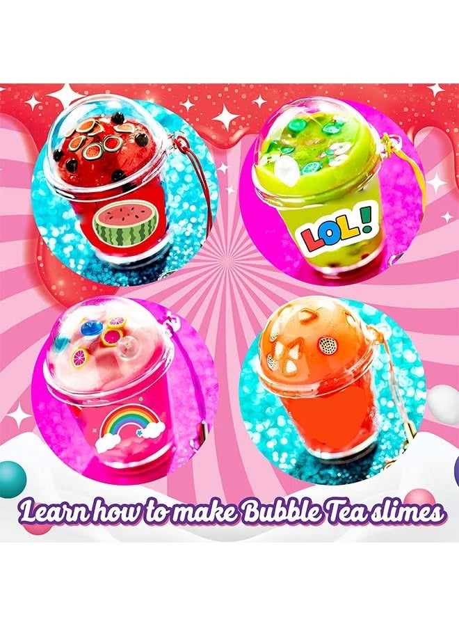 بيوينتي مجموعة صنع الطين اللزج اللذيذ للأطفال 8+ - مجموعة ألعاب الطين الحسي DIY مع تذكار الشاي الفقاعي، مسحوق الوميض وحاويات متعددة - هدايا الطين الزبدة السحابية الرقيقة لاستخدامات الحفلات وأعياد الميلاد - Image 2